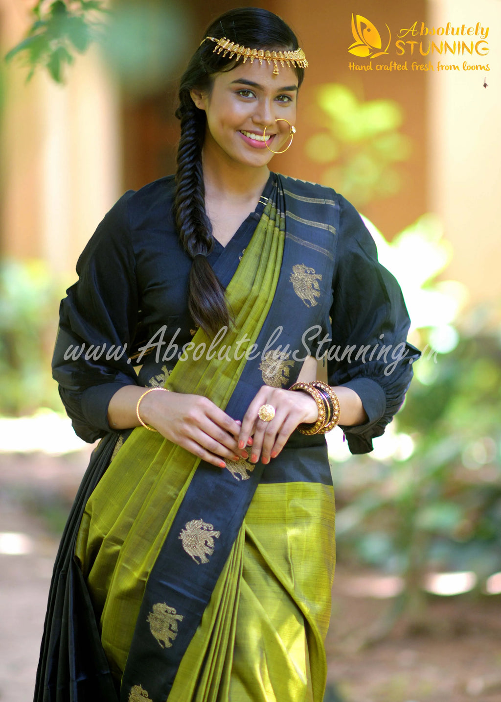 RATHOTSAVAM Hand Woven Olive Green