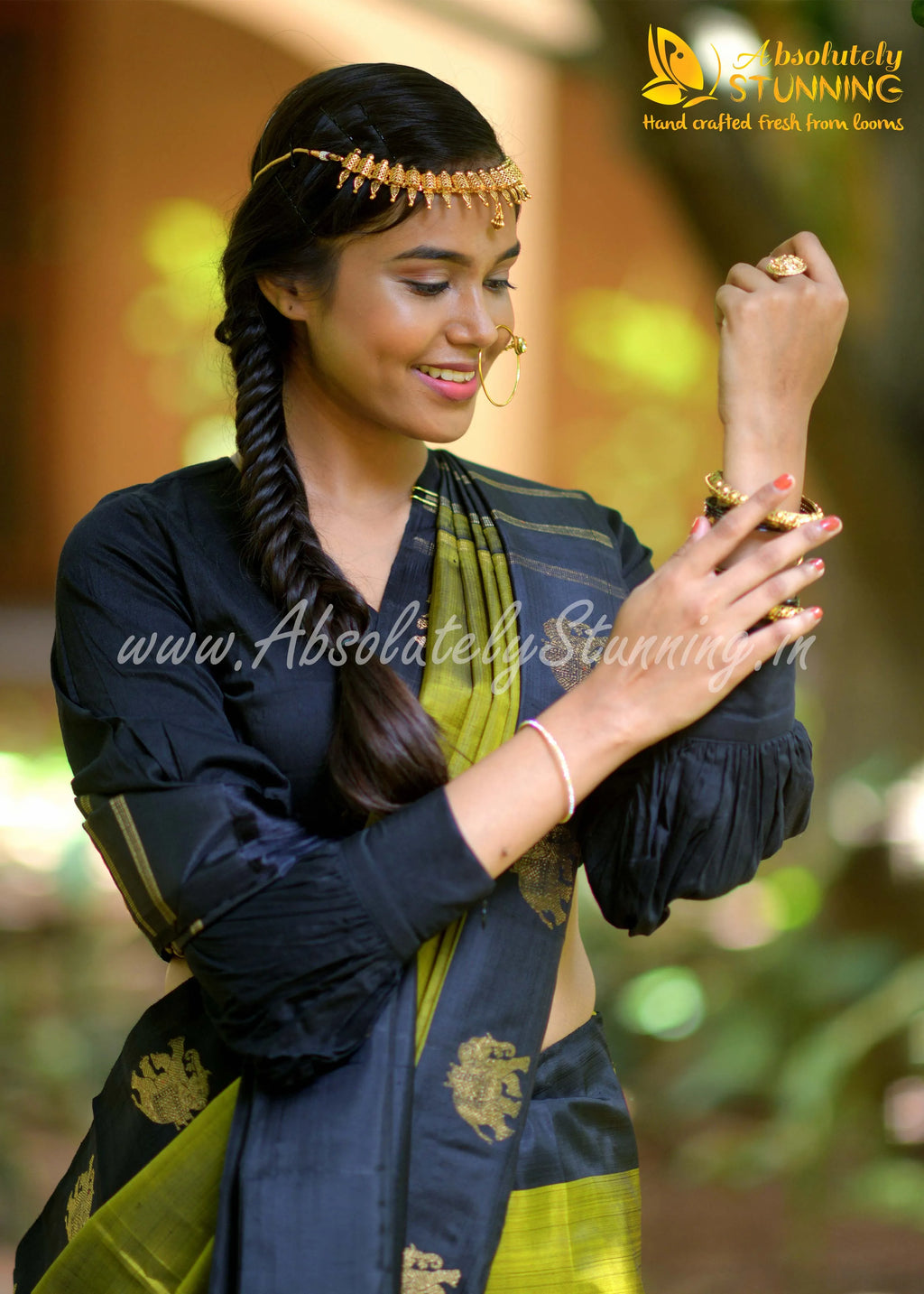 RATHOTSAVAM Hand Woven Olive Green