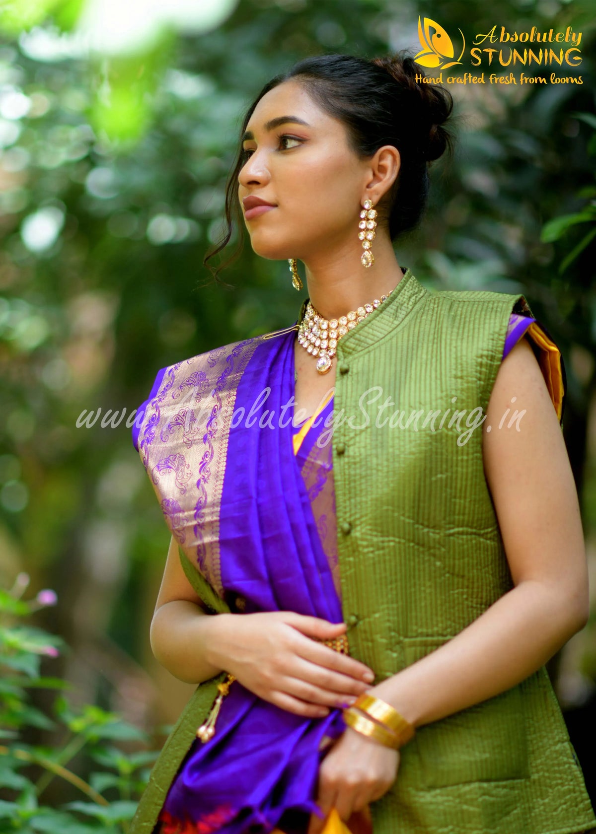 KOKILAM Handwoven Korvai Pineapple Yellow