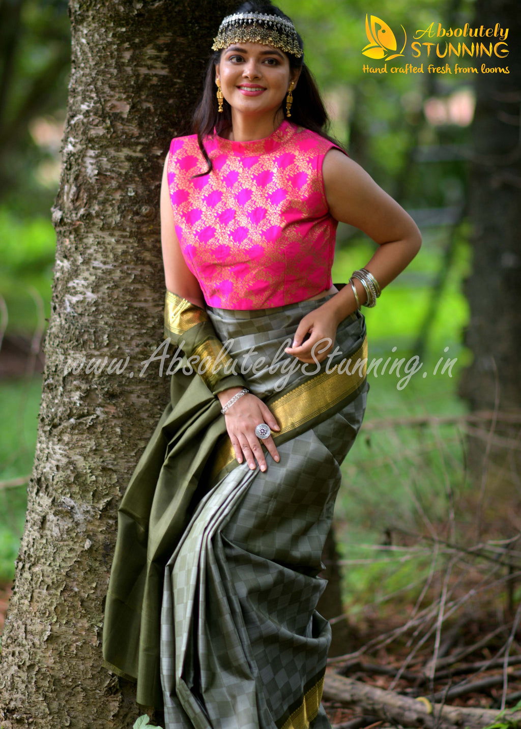 MELLINAM Hand Woven Payadi Green