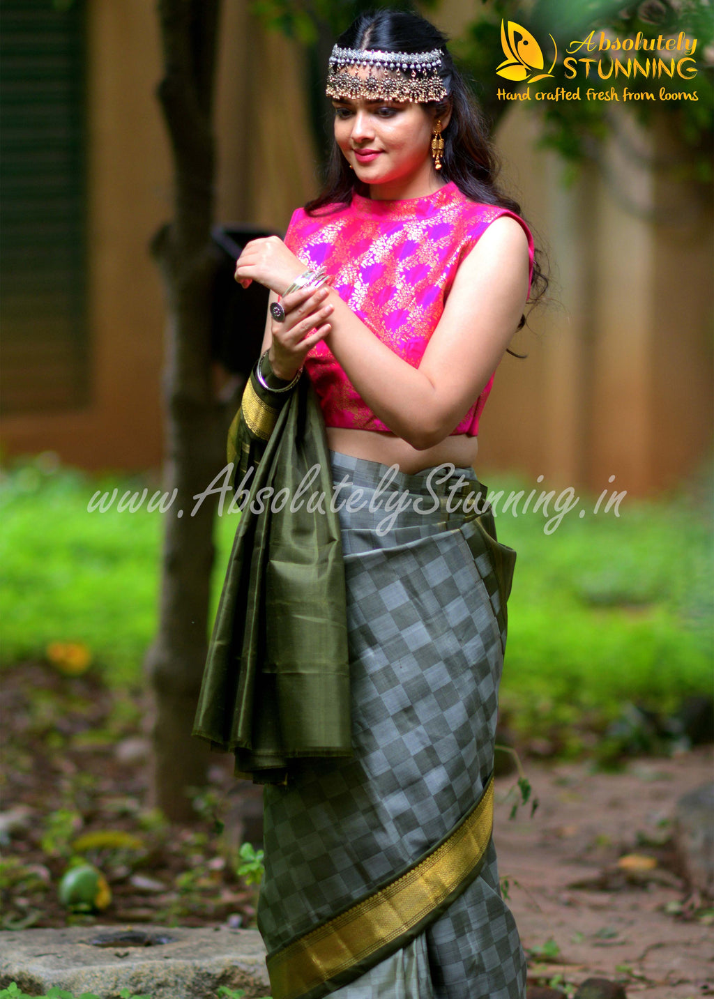 MELLINAM Hand Woven Payadi Green