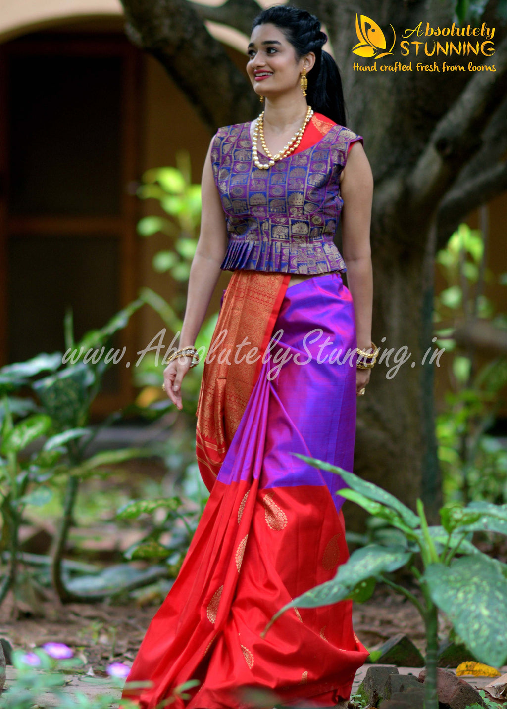 AAMRAM Hand Woven Bright Magenta Paisley Motif
