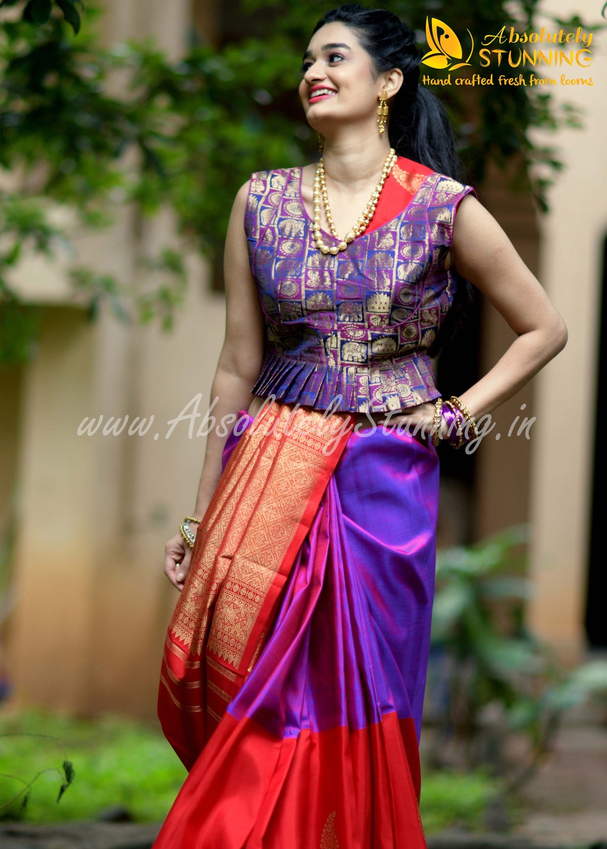 AAMRAM Hand Woven Bright Magenta Paisley Motif