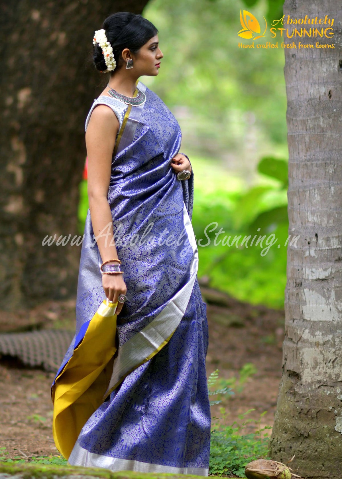 KANANAM Hand Woven Midnight Blue Bridal