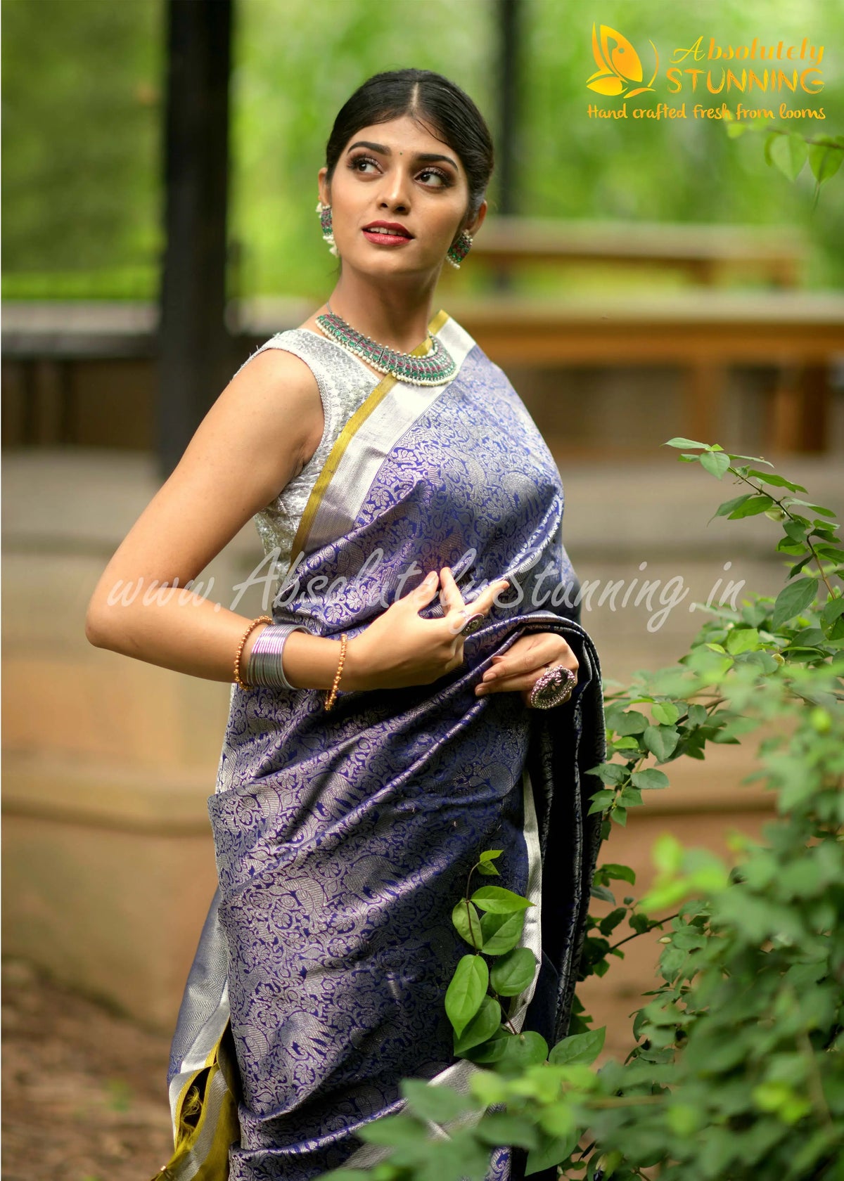 KANANAM Hand Woven Midnight Blue Bridal