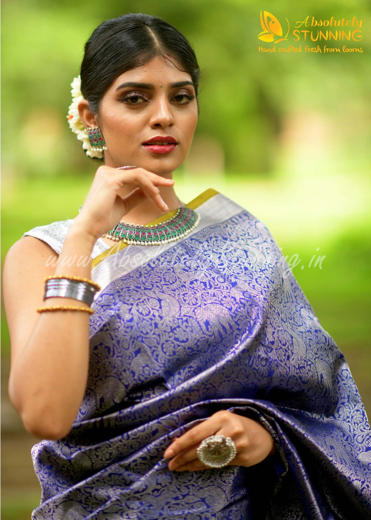 KANANAM Hand Woven Midnight Blue Bridal