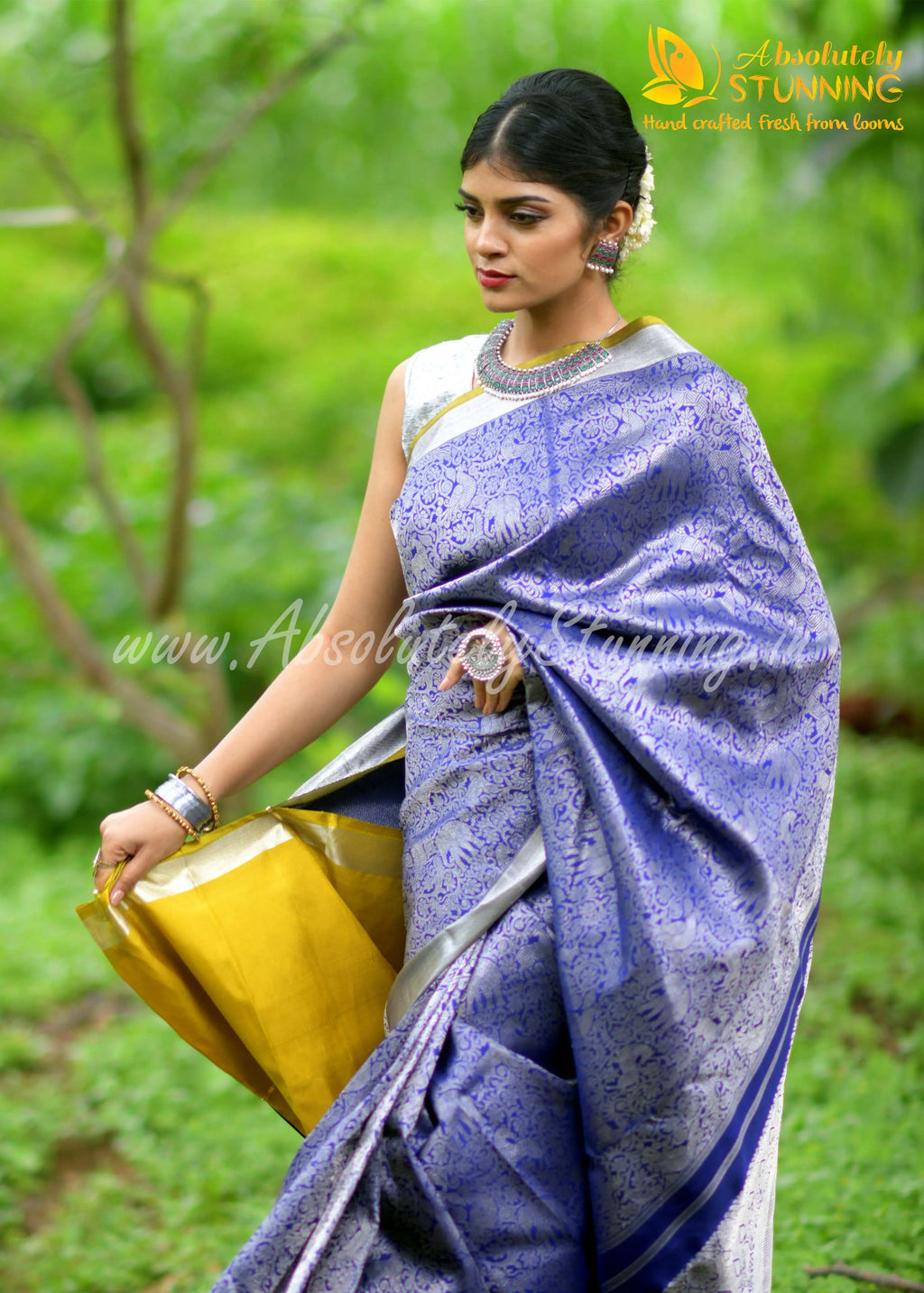 KANANAM Hand Woven Midnight Blue Bridal