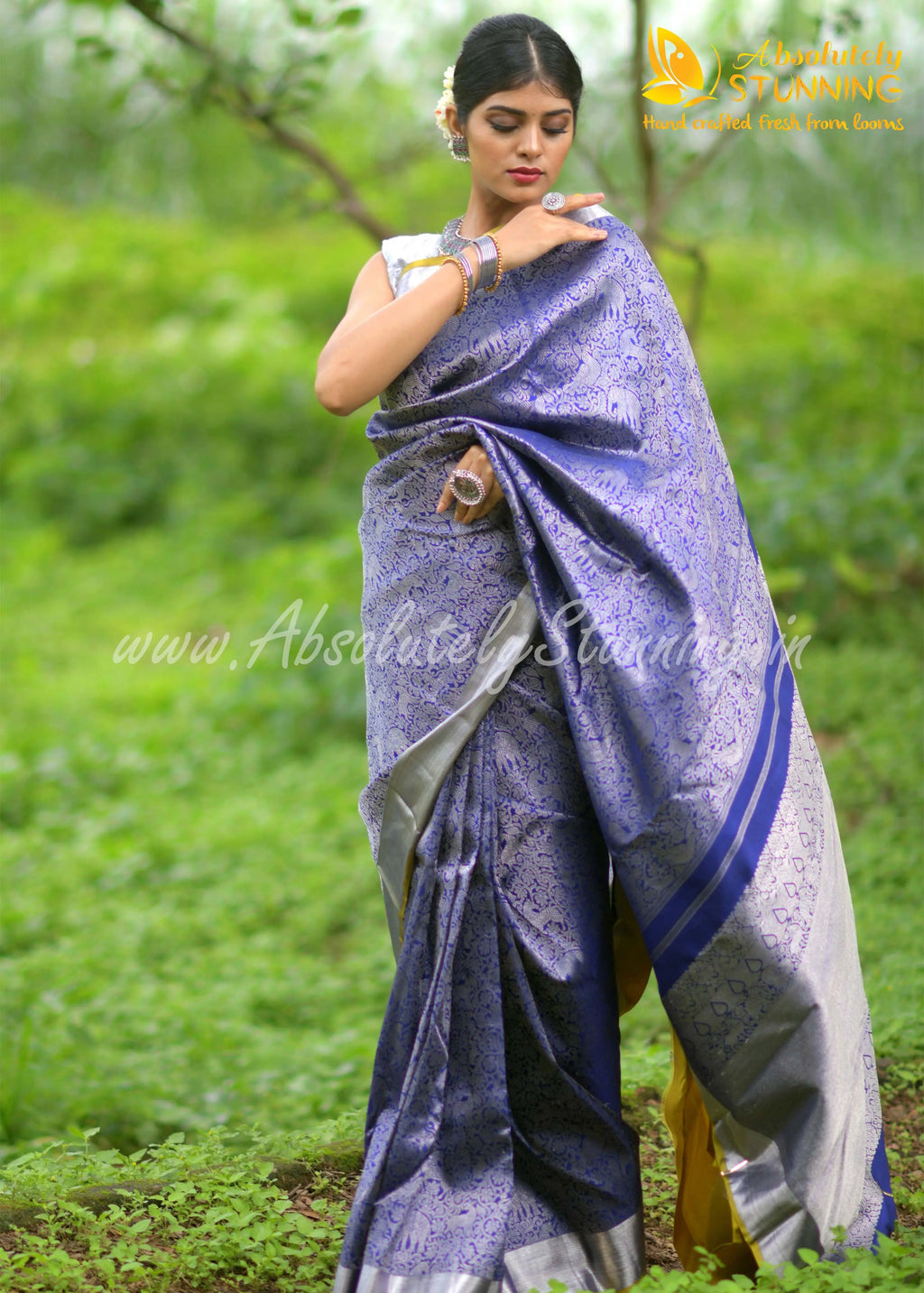 KANANAM Hand Woven Midnight Blue Bridal