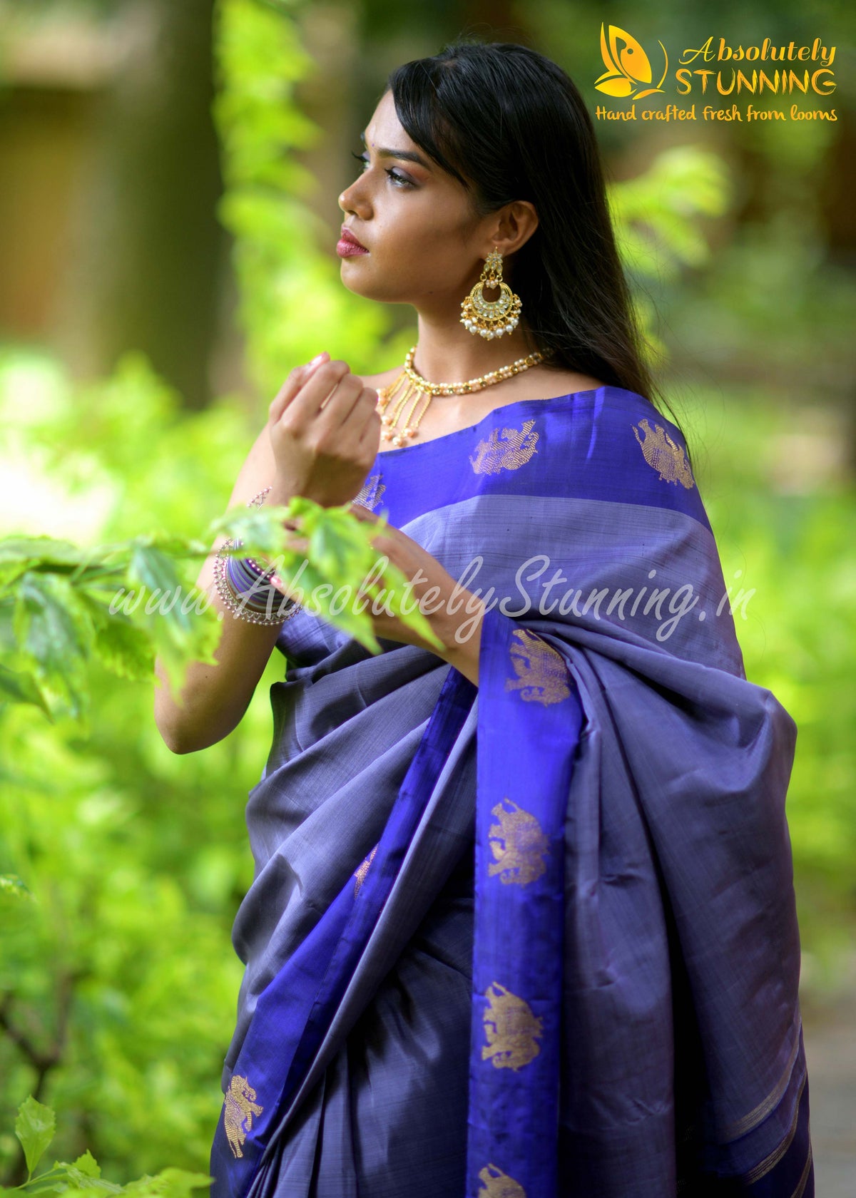 RATHOTSAVAM Hand Woven Greyish Lavender