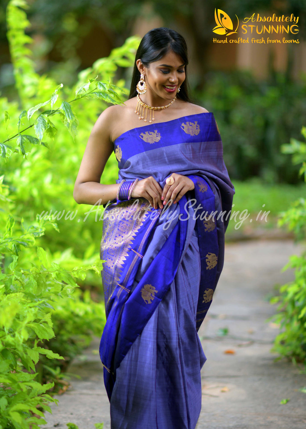 RATHOTSAVAM Hand Woven Greyish Lavender