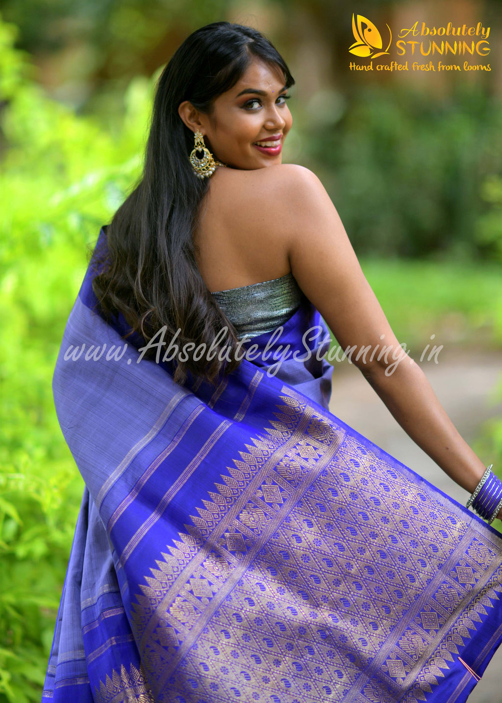 RATHOTSAVAM Hand Woven Greyish Lavender
