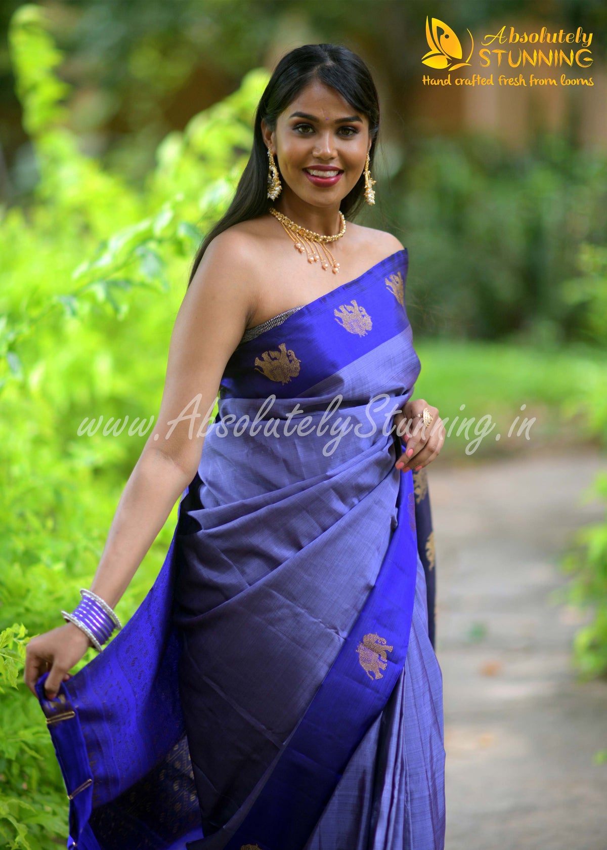 RATHOTSAVAM Hand Woven Greyish Lavender