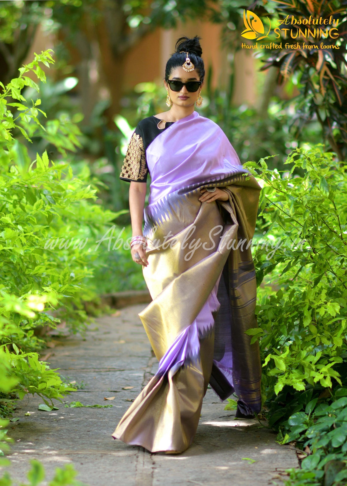 AROHANAM Hand Woven Lilac Rising Border