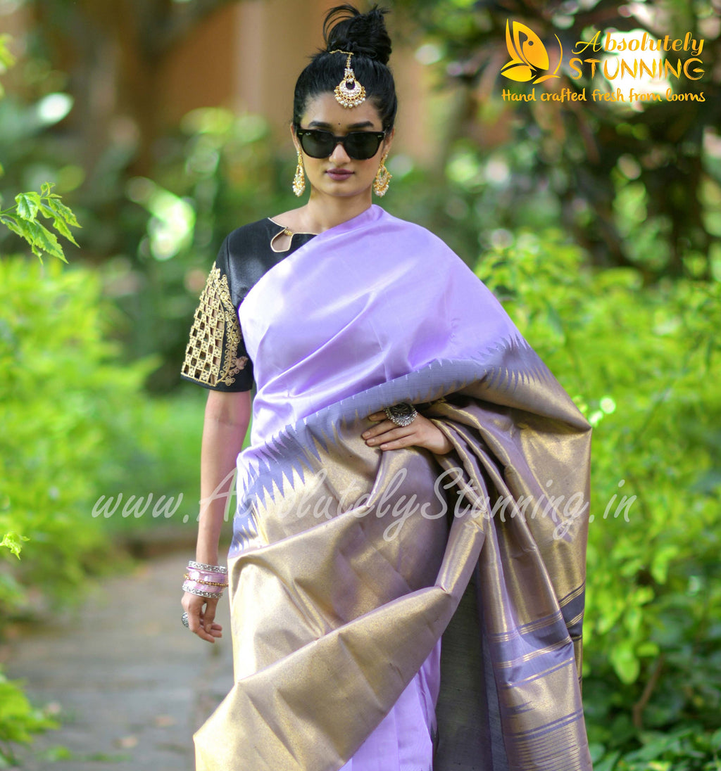 AROHANAM Hand Woven Lilac Rising Border