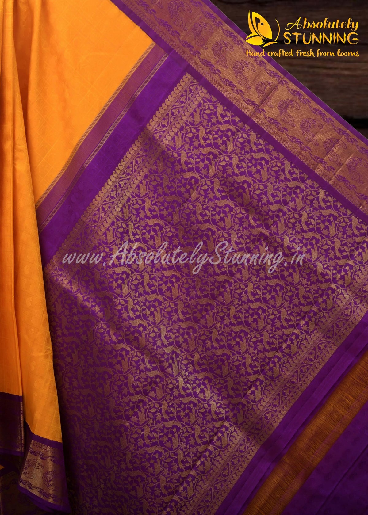 KOKILAM Handwoven Korvai Pineapple Yellow