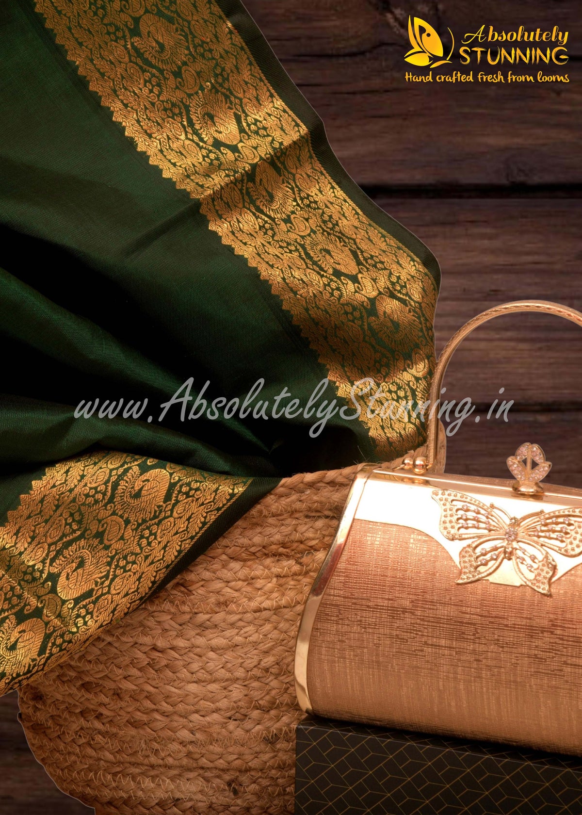 MAYOORANARTHANAM Hand Woven Peach Bridal