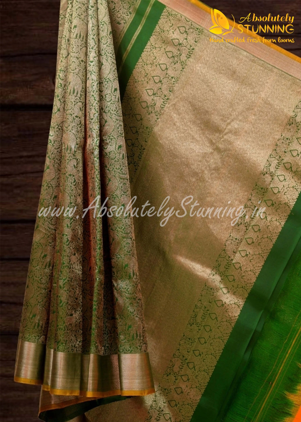 KANANAM Hand Woven Pine Green Bridal