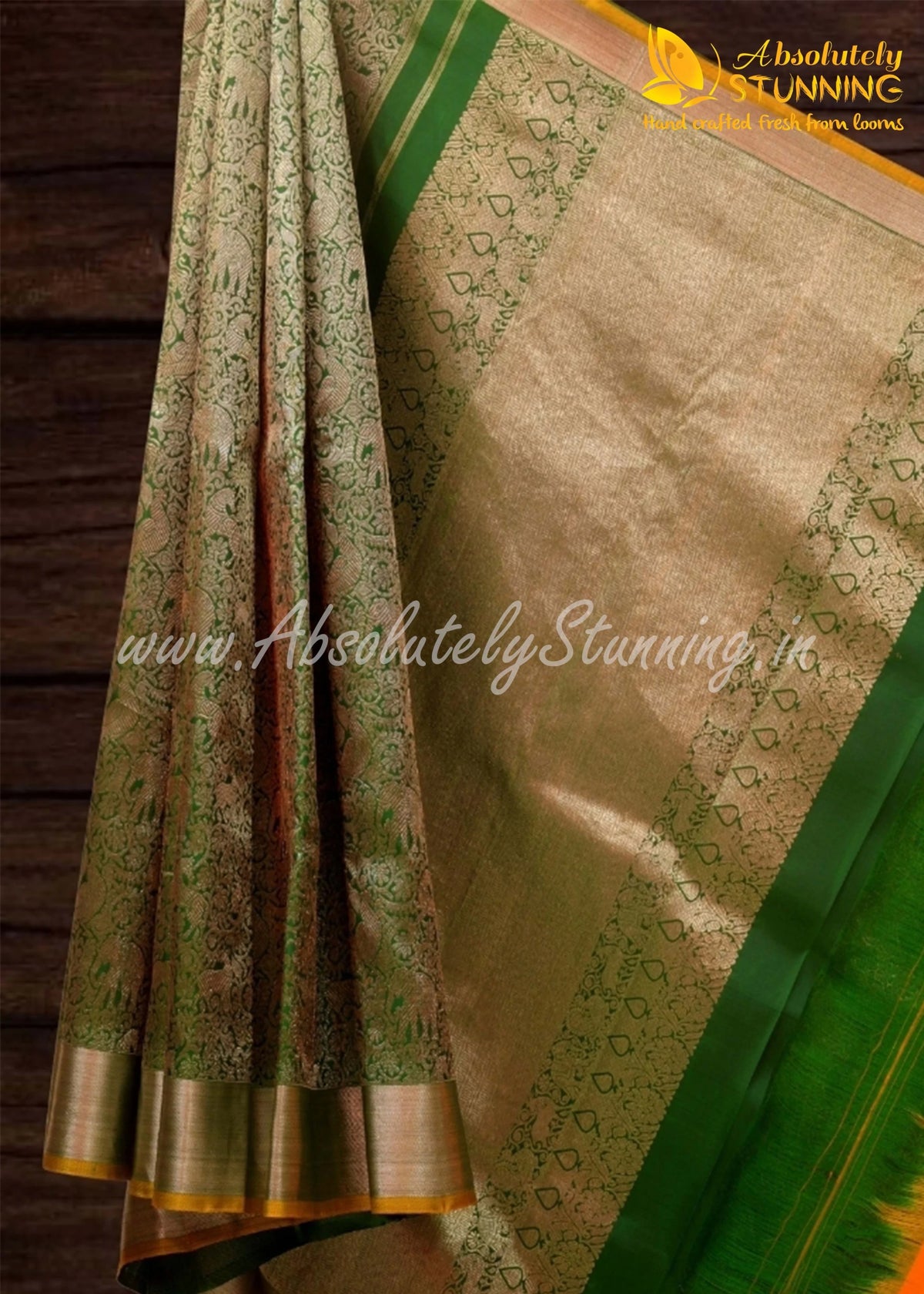 KANANAM Hand Woven Pine Green Bridal
