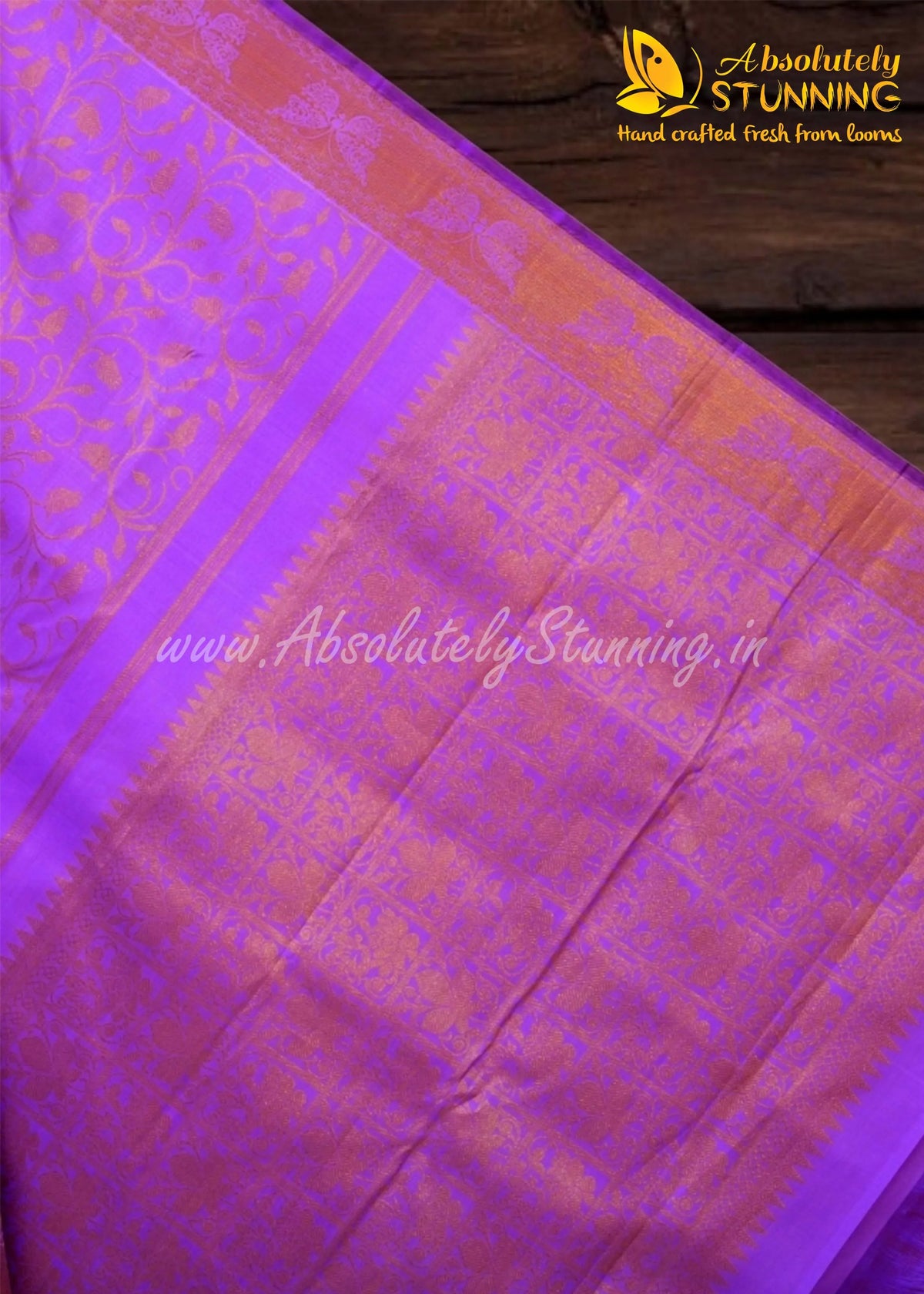 ROJAVANAM Hand Woven Lavender Bridal