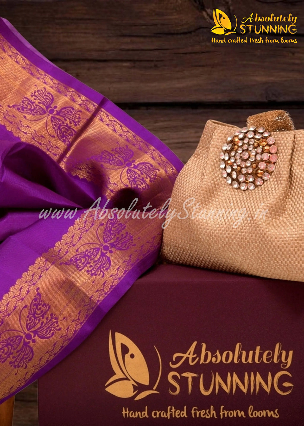 ROJAVANAM Hand Woven Lavender Bridal