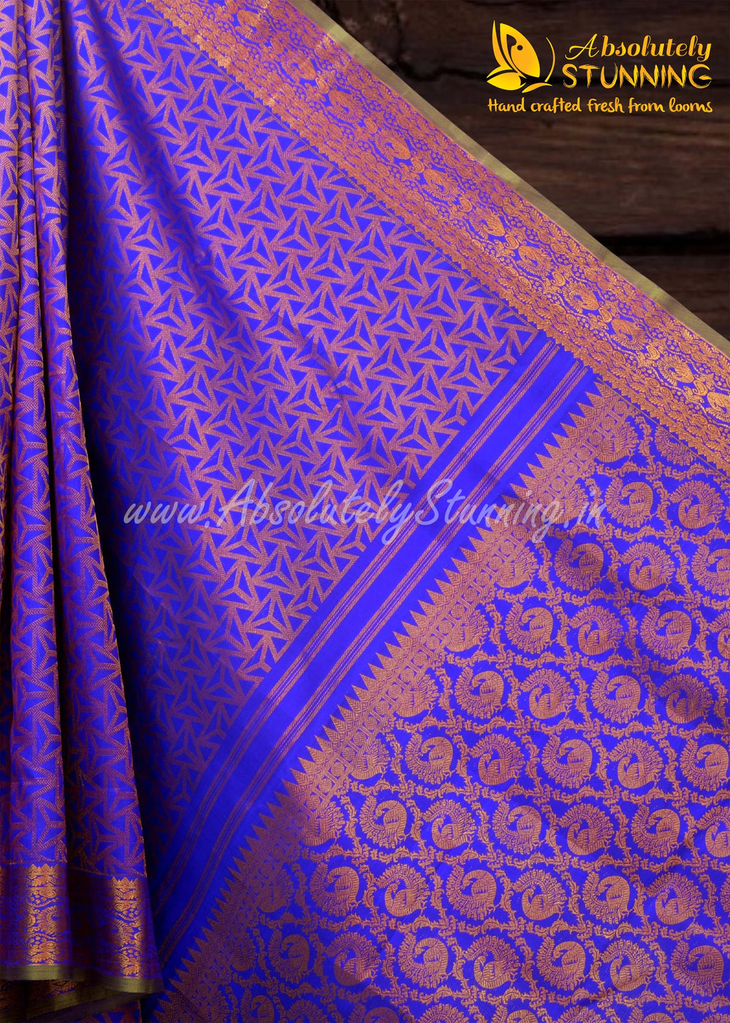 MAYOORANARTHANAM Hand Woven Blue Bridal