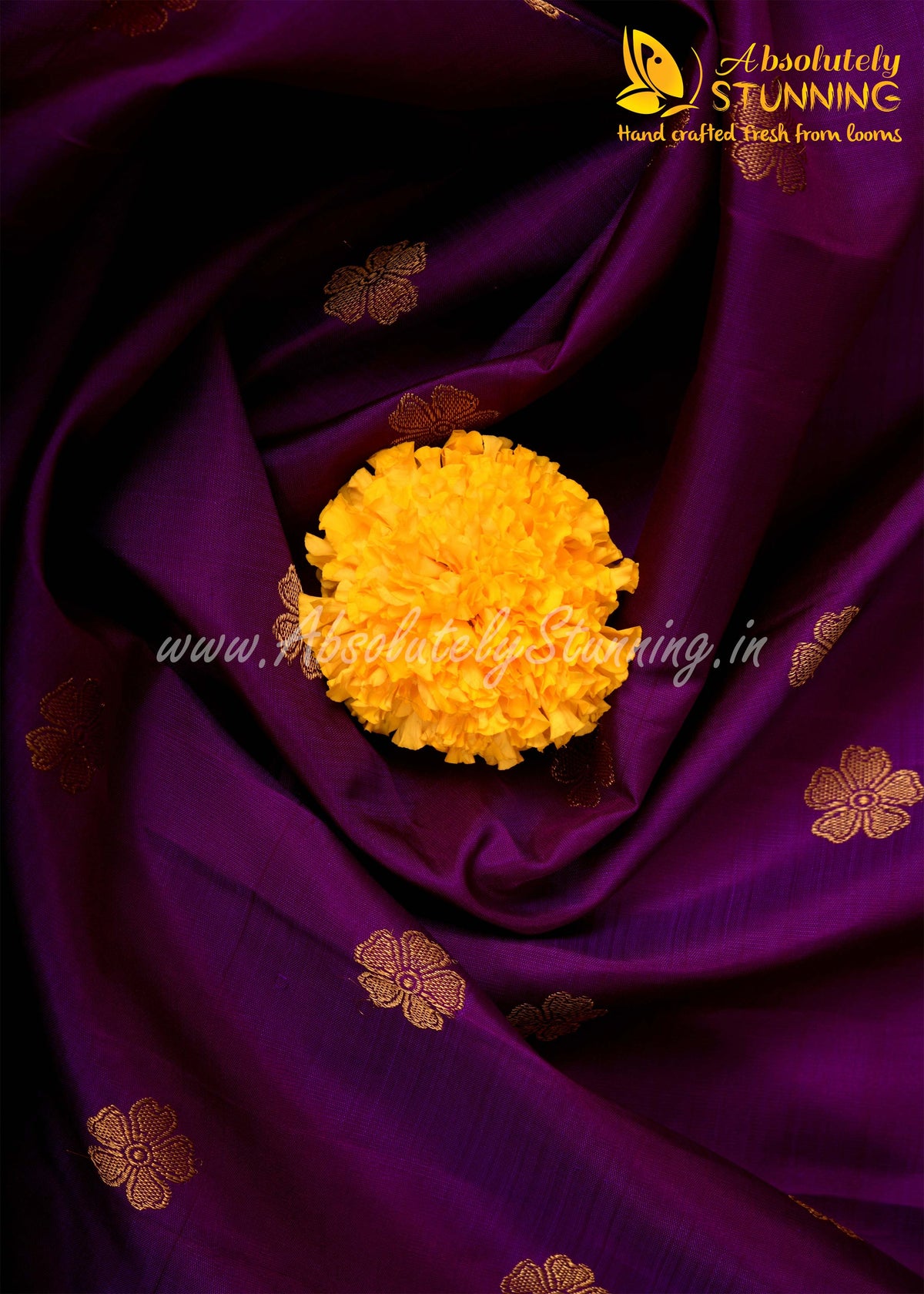 PARIJATHAM Hand Woven Yellowish Green Floral Motif
