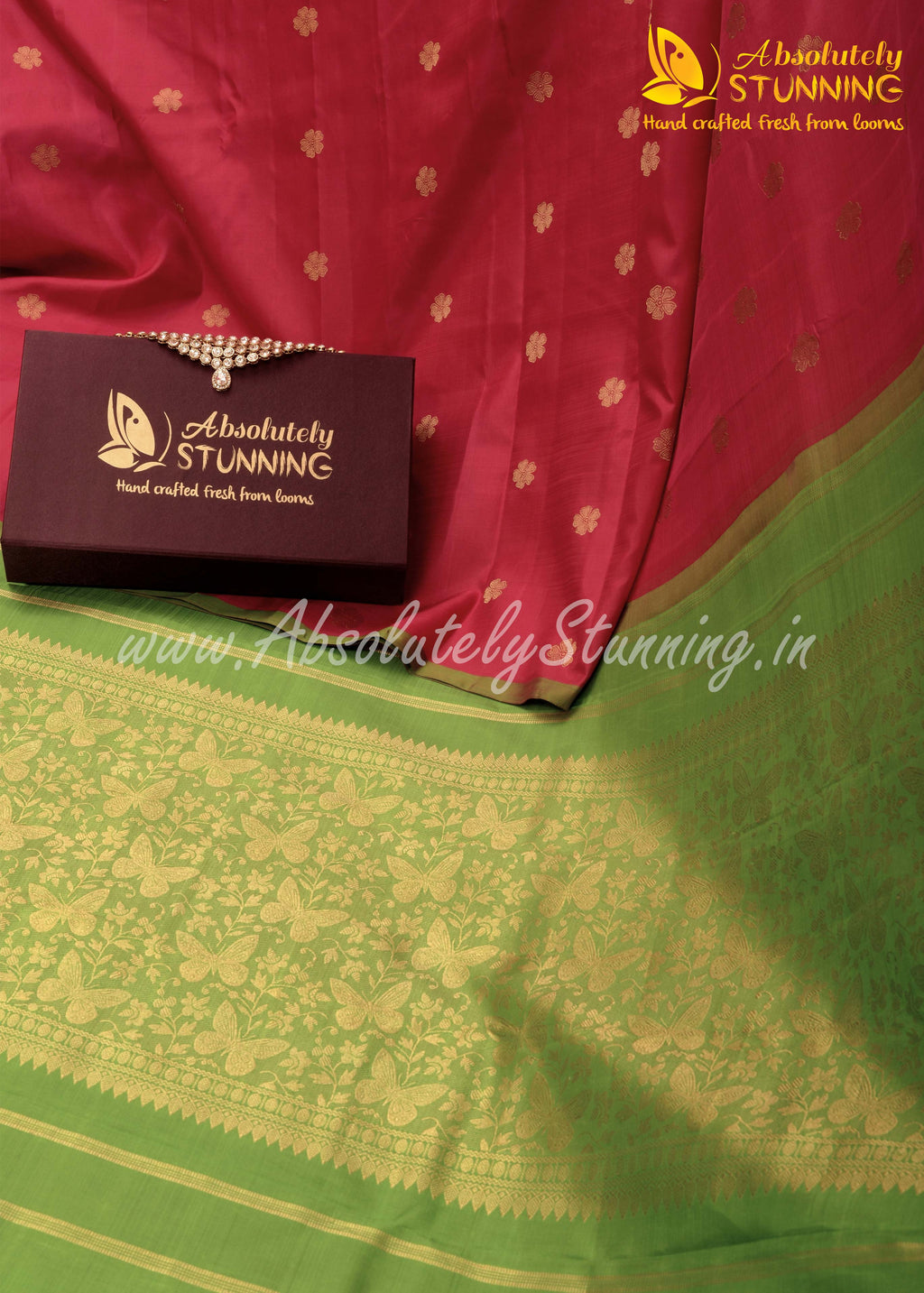 PARIJATHAM Hand Woven Hot Pink Floral Motif