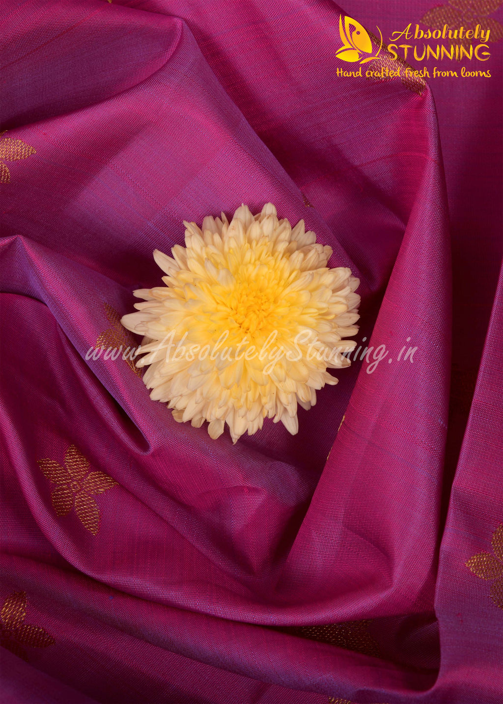PARIJATHAM Hand Woven Navy Blue Floral