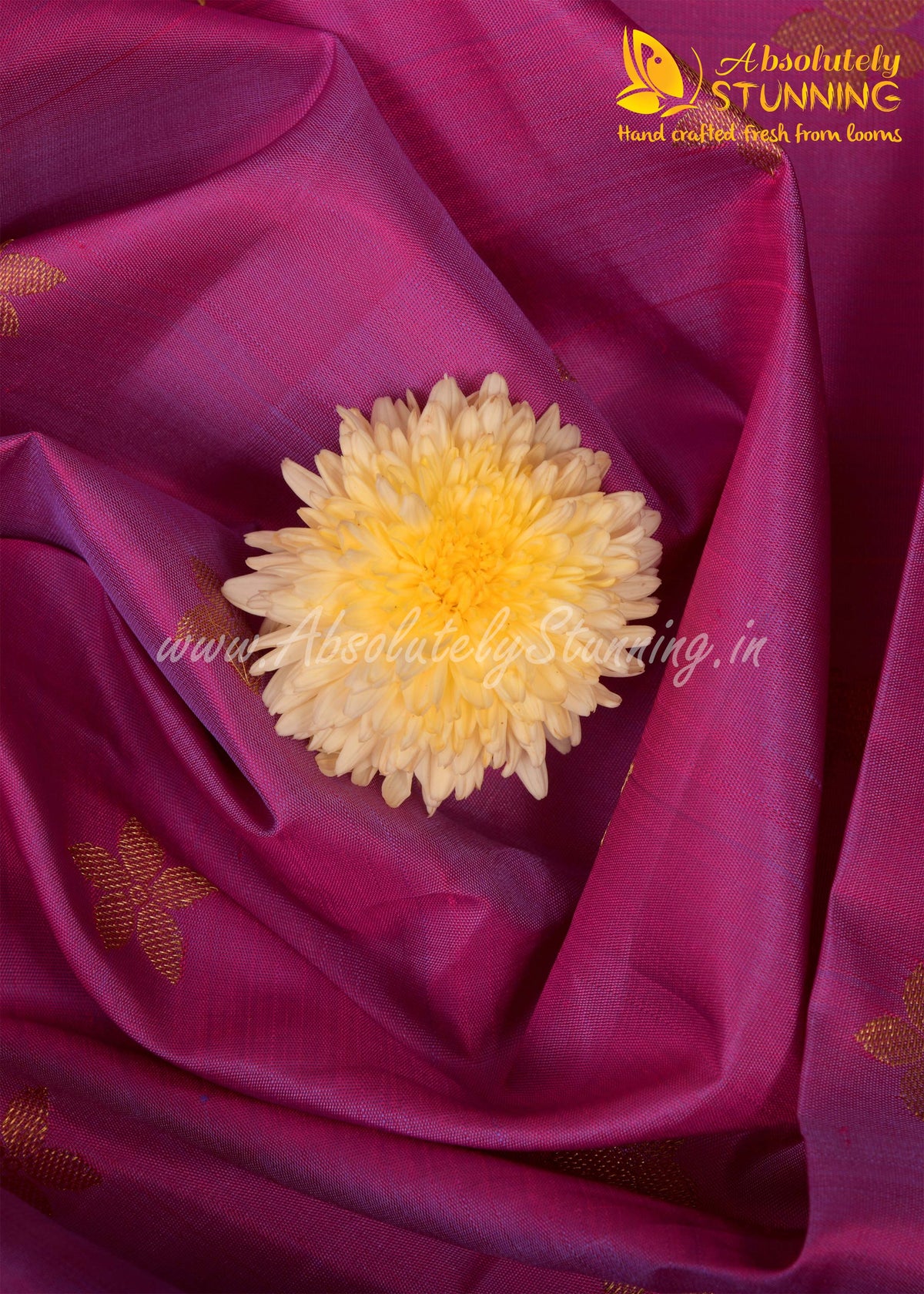 PARIJATHAM Hand Woven Navy Blue Floral