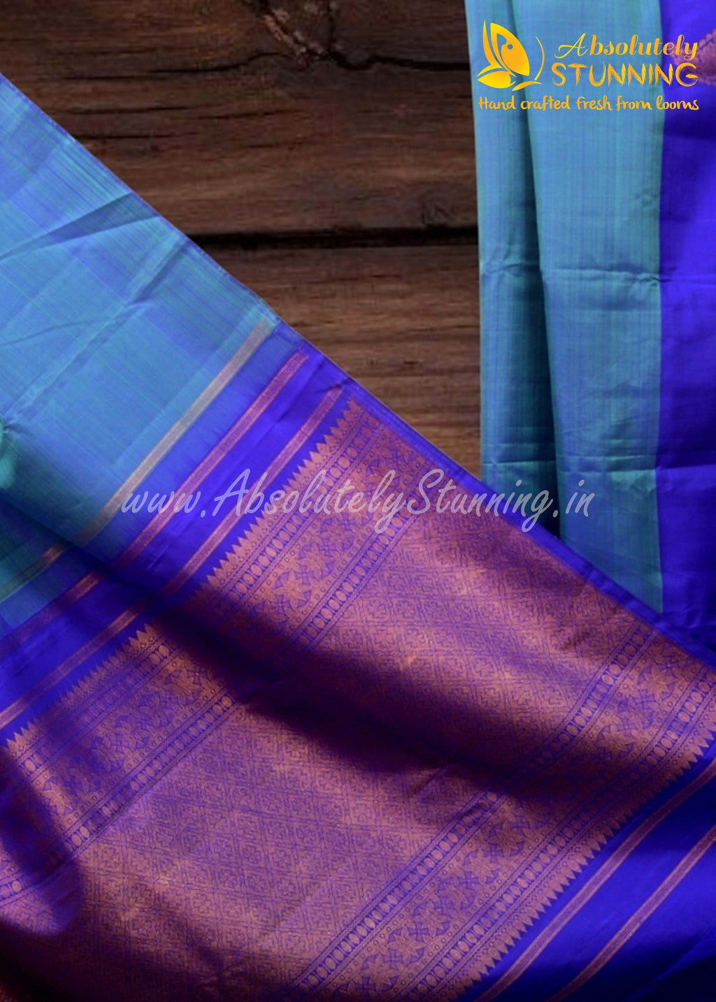 AAMRAM Light Greenish Blue Paisley Motif