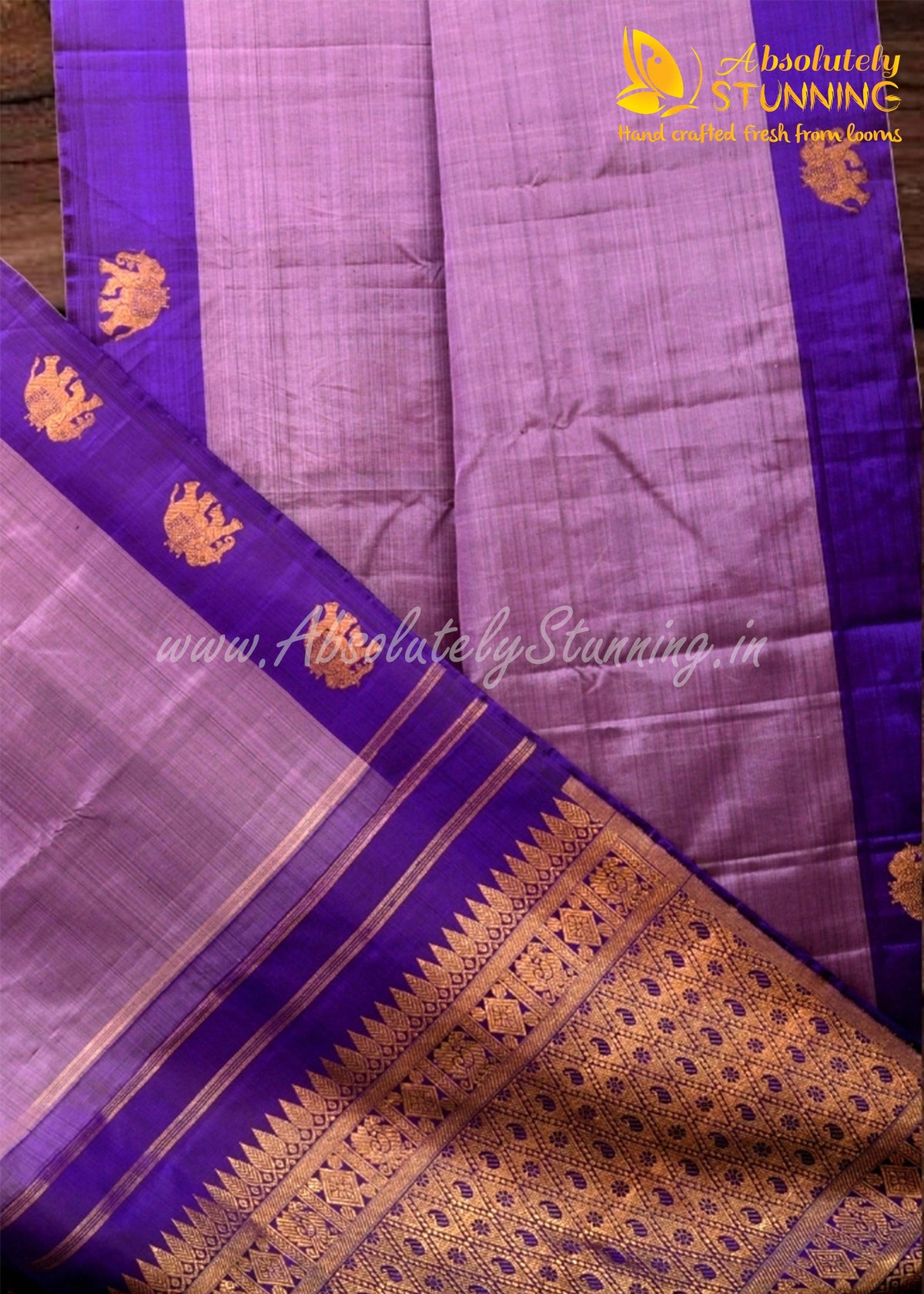 RATHOTSAVAM Hand Woven Greyish Lavender