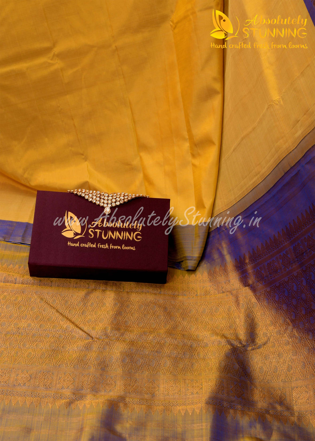 RATHOTSAVAM Hand Woven Lemon Yellow