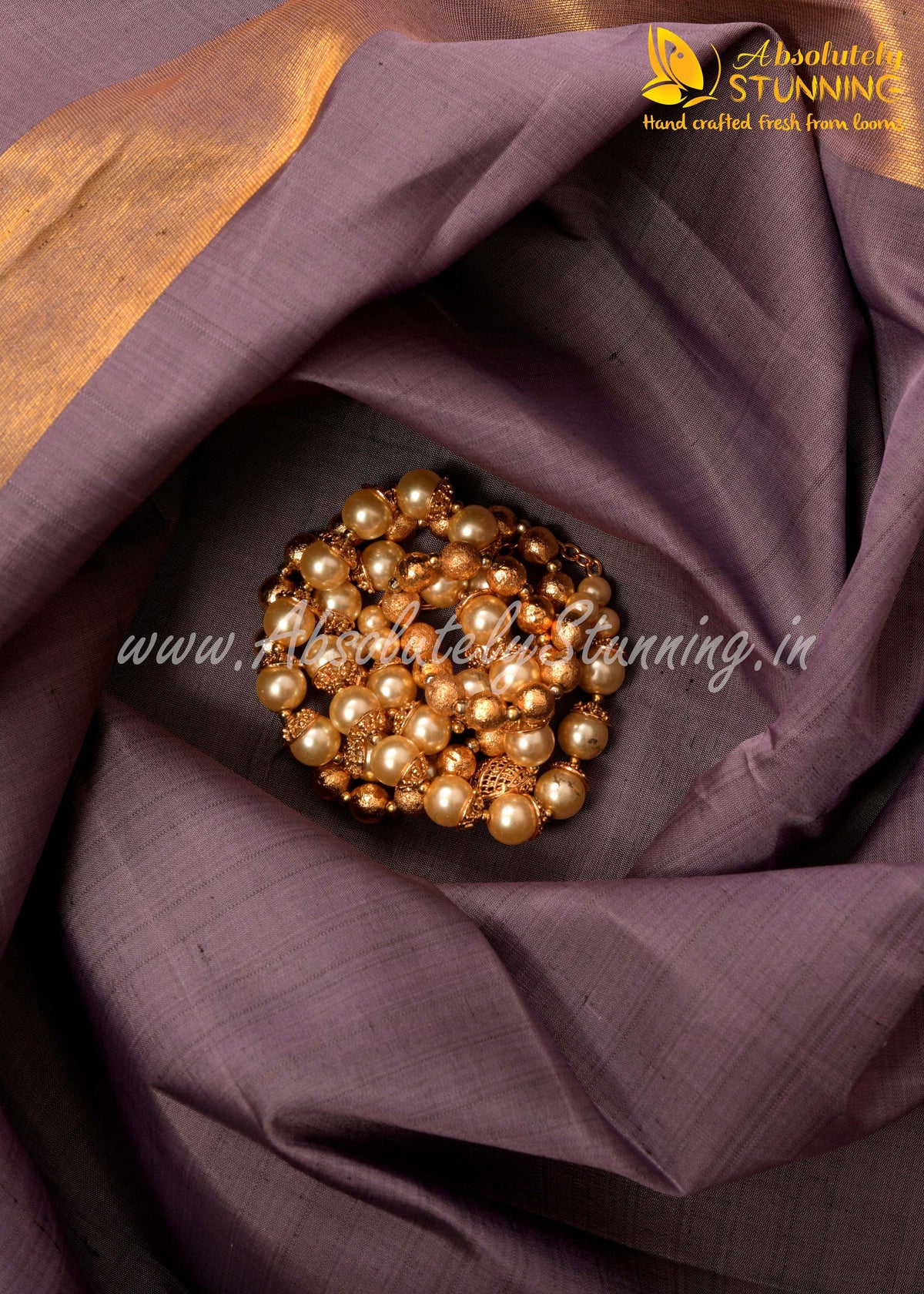 AROHANAM Hand Woven Lilac Rising Border
