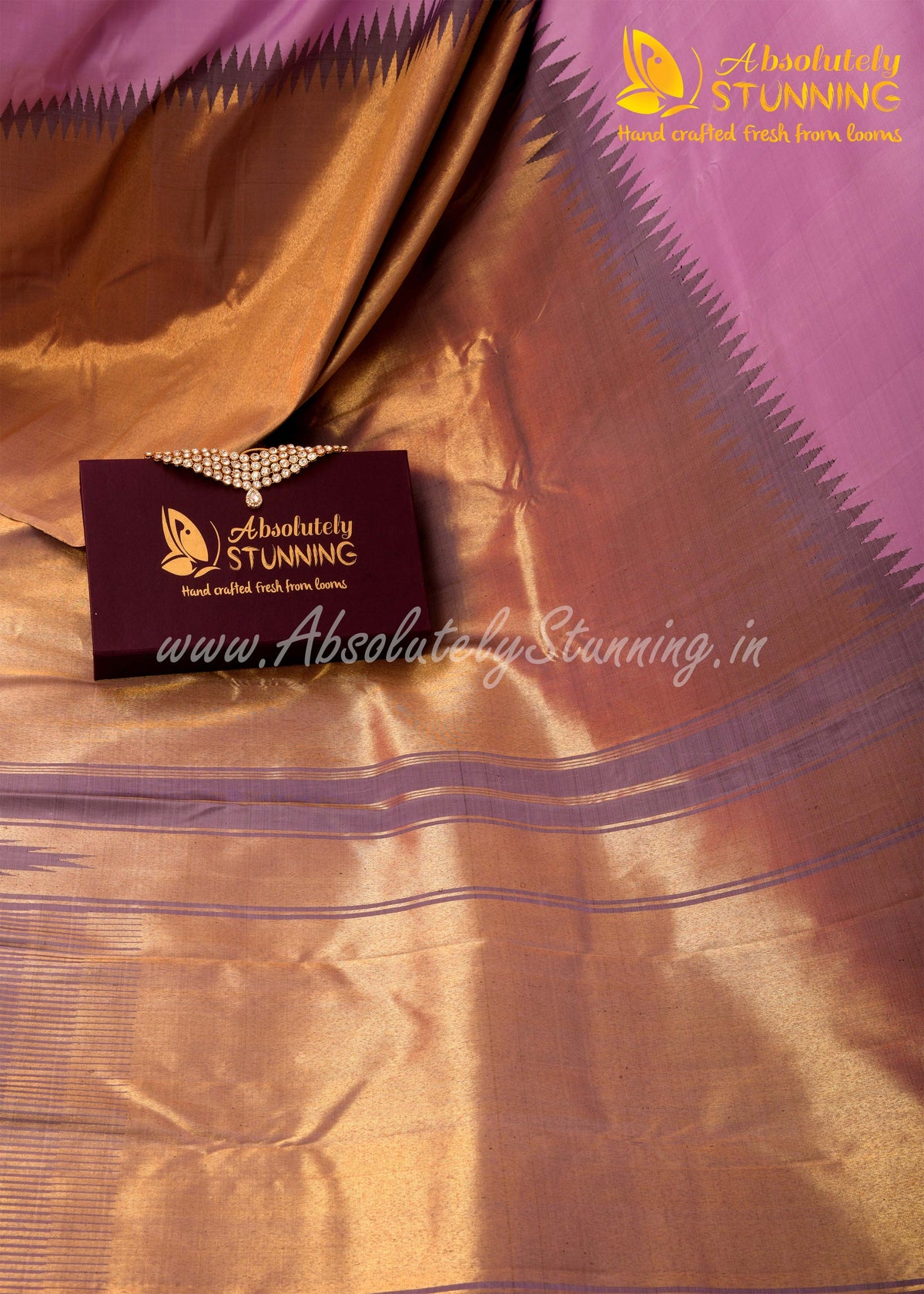 AROHANAM Hand Woven Lilac Rising Border
