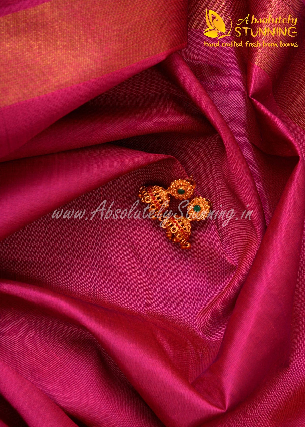 AROHANAM Hand Woven Royal Purple Rising border