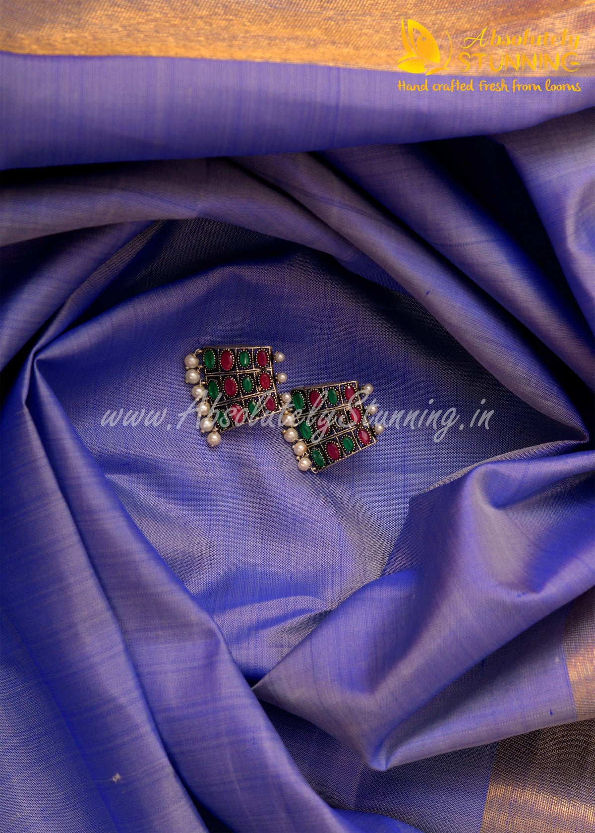 AROHANAM Hand Woven Fog Grey Rising Border