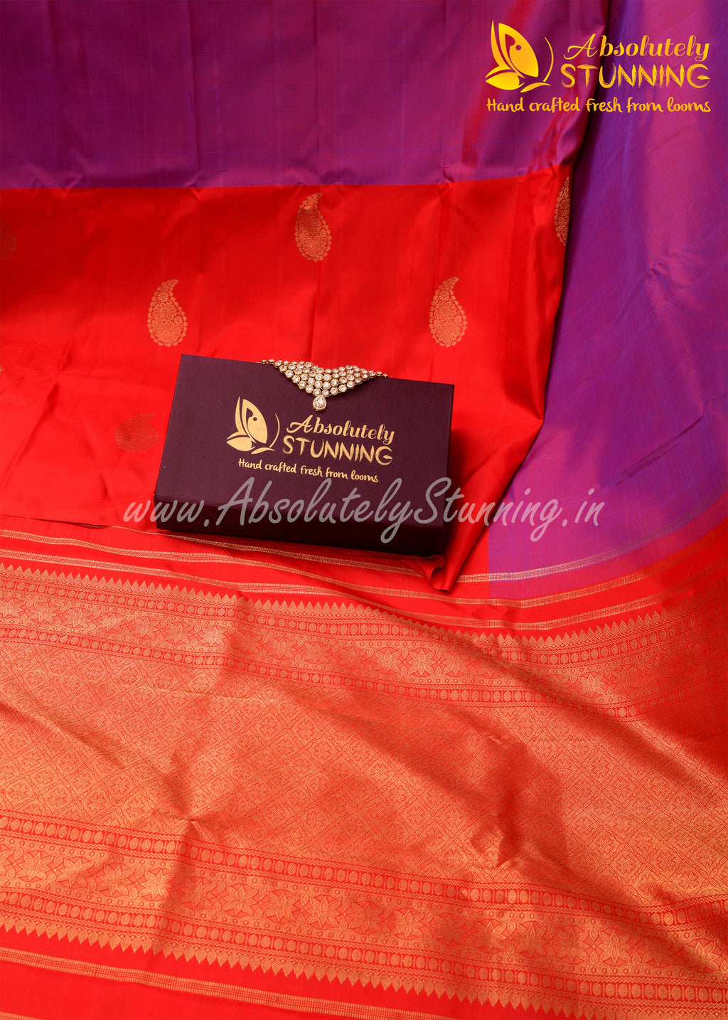 AAMRAM Hand Woven Bright Magenta Paisley Motif