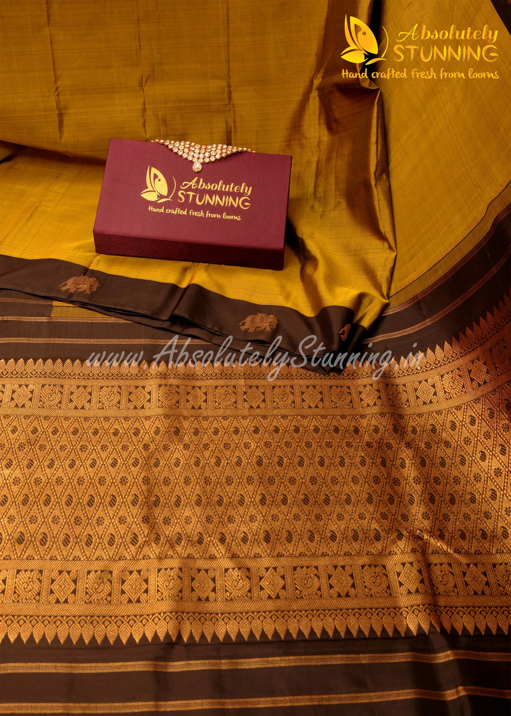 RATHOTSAVAM Hand Woven Olive Green