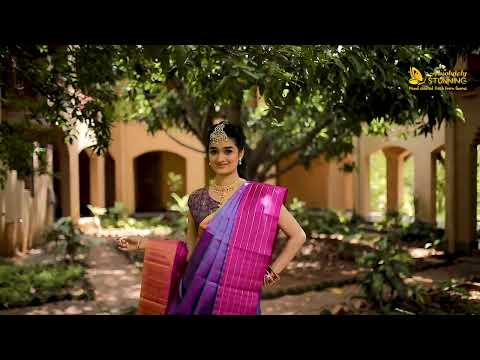 TRIVARNAM Hand Woven Tricolour Blue