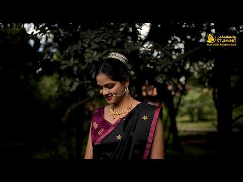 PARIJATHAM Hand Woven Black Floral Motif