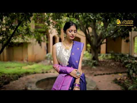 PARIJATHAM Hand Woven Navy Blue Floral