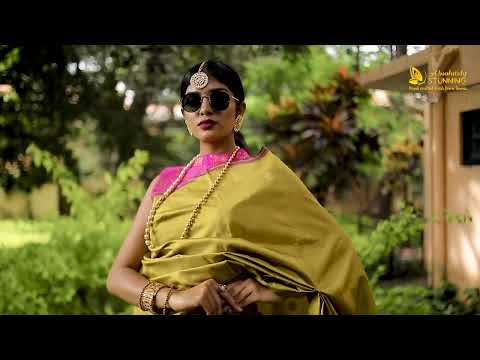 PARIJATHAM Hand Woven Yellowish Green Floral Motif