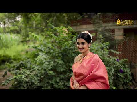 MAYOORANARTHANAM Hand Woven Peach Bridal